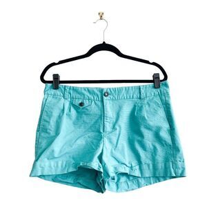 Banana Republic Women's Martin Fit Turquoise Shorts Cuffed Size 12